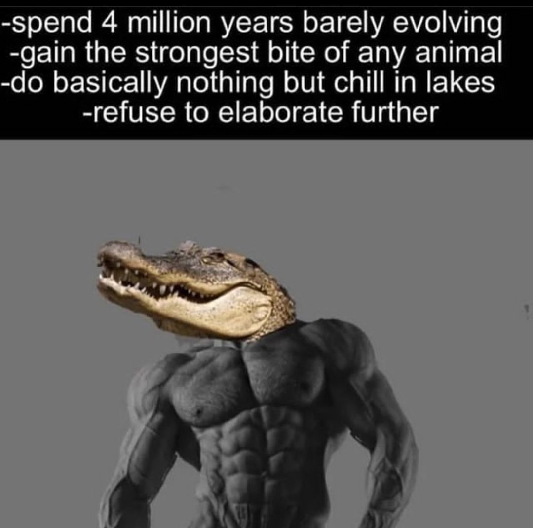 a man with a crocodile on his back